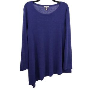 Women's Blue Asymmetrical Top